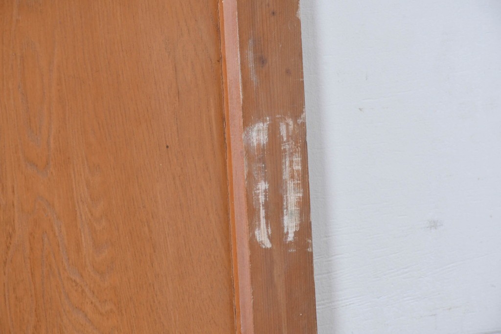 アンティーク建具　昭和初期から中期　ツートンカラー　彩光ガラス入りの引き戸2枚セット　(R-086768)