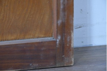 アンティーク建具　昭和初期から中期　彩光ガラス入りの木製引き戸2枚セット　(R-086769)