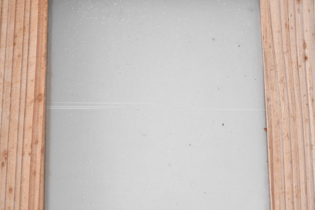 アンティーク建具　昭和初期から中期　彩光ガラス入りの木製引き戸2枚セット　(R-086769)