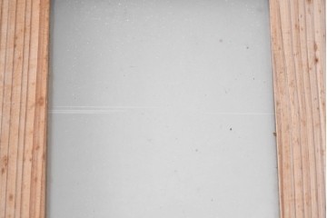 アンティーク建具　昭和初期から中期　彩光ガラス入りの木製引き戸2枚セット　(R-086769)