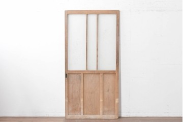 アンティーク建具　昭和中期　木味を活かした素朴な佇まいのガラス戸1枚　(R-086771)