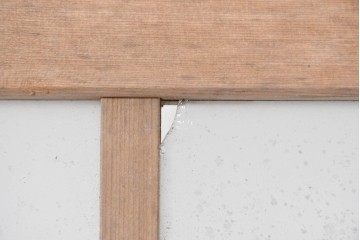 アンティーク建具　昭和中期　木味を活かした素朴な佇まいのガラス戸1枚　(R-086771)
