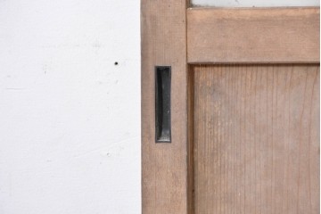 アンティーク建具　昭和中期　木味を活かした素朴な佇まいのガラス戸1枚　(R-086771)