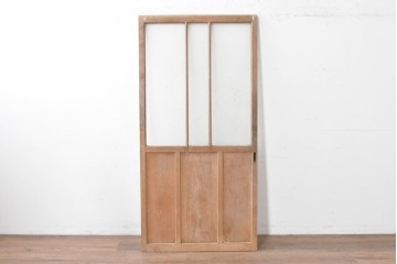 アンティーク建具　昭和中期　木味を活かした素朴な佇まいのガラス戸1枚　(R-086771)