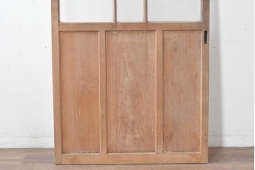 アンティーク建具　昭和中期　木味を活かした素朴な佇まいのガラス戸1枚　(R-086771)