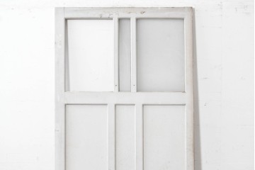 ヴィンテージ建具　昭和中期　シャビーなペンキ仕上げのガラス入りドア1枚　(R-086775)