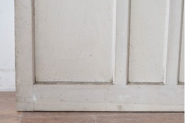 ヴィンテージ建具　昭和中期　シャビーなペンキ仕上げのガラス入りドア1枚　(R-086775)