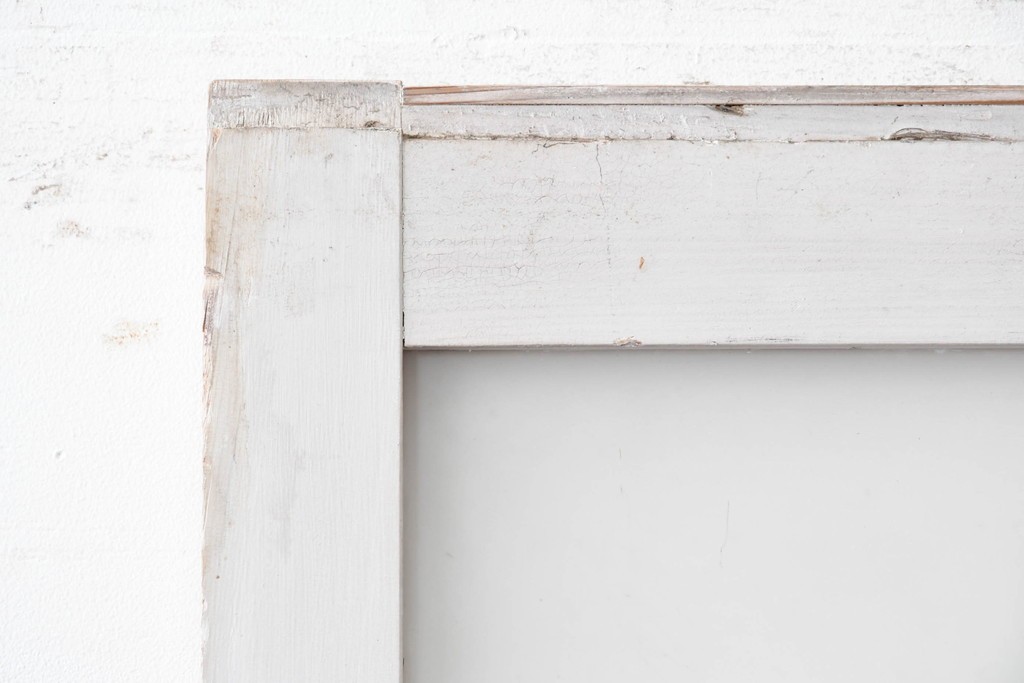 アンティーク建具　昭和初期から中期　ツートンカラー　彩光ガラス入りの引き戸1枚　(R-086776)