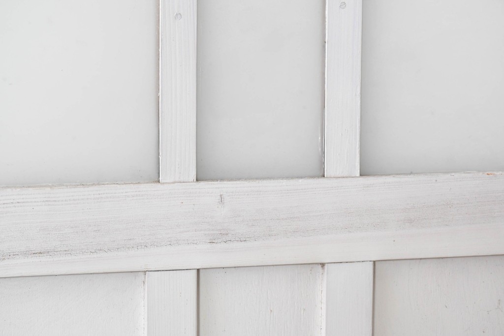 アンティーク建具　昭和初期から中期　ツートンカラー　彩光ガラス入りの引き戸1枚　(R-086776)