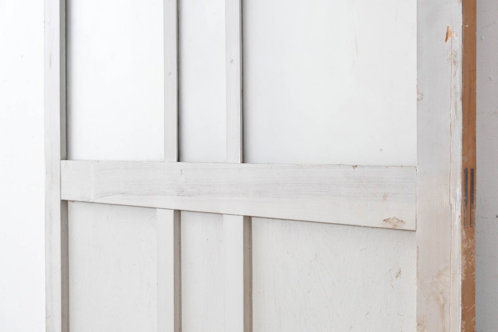 アンティーク建具　昭和初期から中期　ツートンカラー　彩光ガラス入りの引き戸1枚　(R-086776)