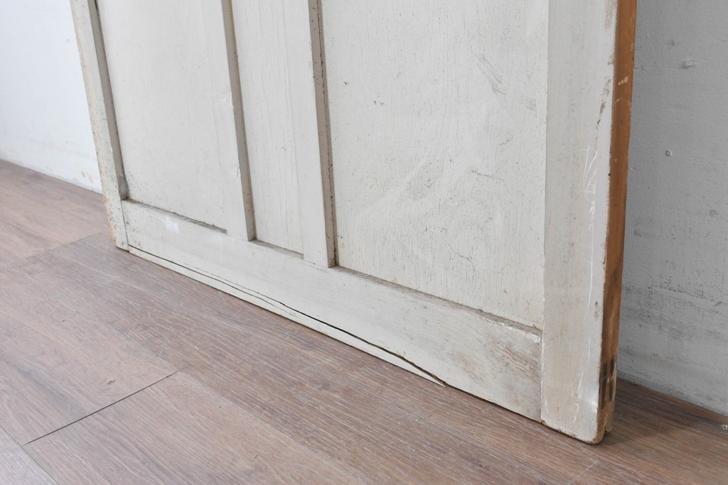 アンティーク建具　昭和初期から中期　ツートンカラー　彩光ガラス入りの引き戸1枚　(R-086776)