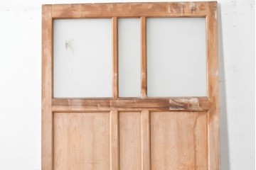 アンティーク建具　昭和初期から中期　ツートンカラー　彩光ガラス入りの引き戸1枚　(R-086776)