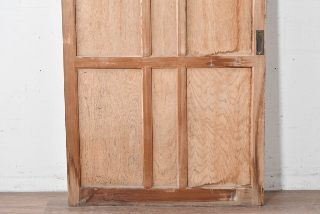 アンティーク建具　昭和初期から中期　ツートンカラー　彩光ガラス入りの引き戸1枚　(R-086776)