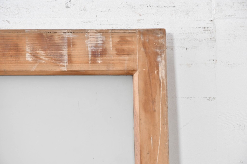 アンティーク建具　昭和初期から中期　ツートンカラー　彩光ガラス入りの引き戸1枚　(R-086776)