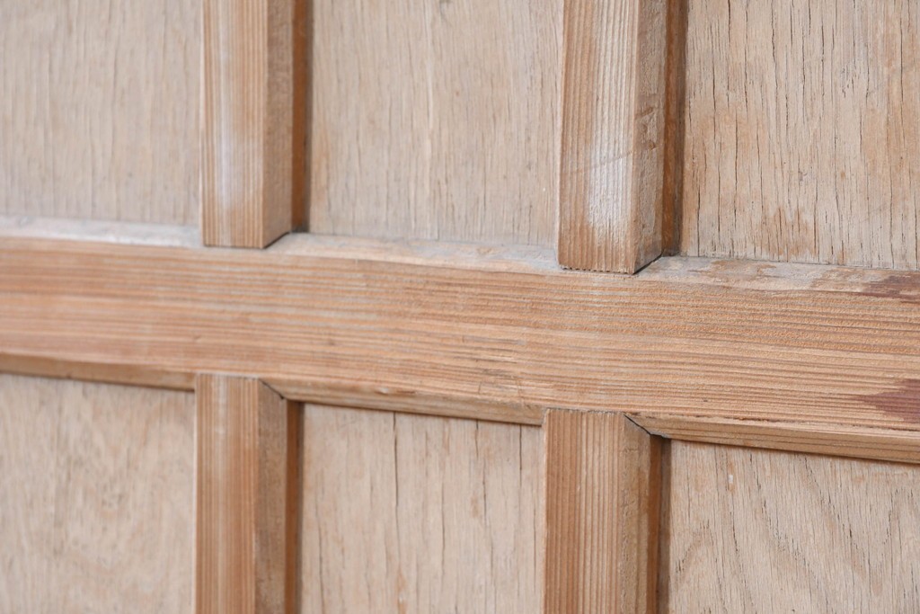 アンティーク建具　昭和初期から中期　ツートンカラー　彩光ガラス入りの引き戸1枚　(R-086776)