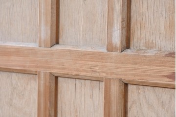 アンティーク建具　昭和初期から中期　ツートンカラー　彩光ガラス入りの引き戸1枚　(R-086776)