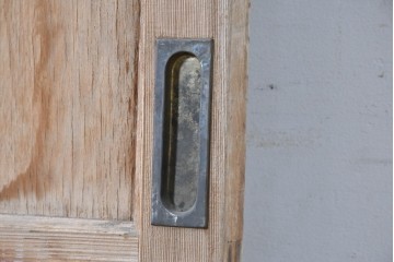 アンティーク建具　昭和初期から中期　ツートンカラー　彩光ガラス入りの引き戸1枚　(R-086776)