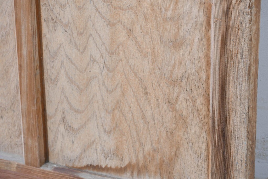 アンティーク建具　昭和初期から中期　ツートンカラー　彩光ガラス入りの引き戸1枚　(R-086776)