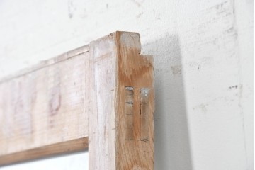 アンティーク建具　昭和初期から中期　ツートンカラー　彩光ガラス入りの引き戸1枚　(R-086776)