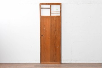 ヴィンテージ建具　昭和中期　すらりとした幅狭デザインの彩光窓付きドア1枚　(R-086777)