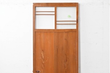 ヴィンテージ建具　昭和中期　すらりとした幅狭デザインの彩光窓付きドア1枚　(R-086777)