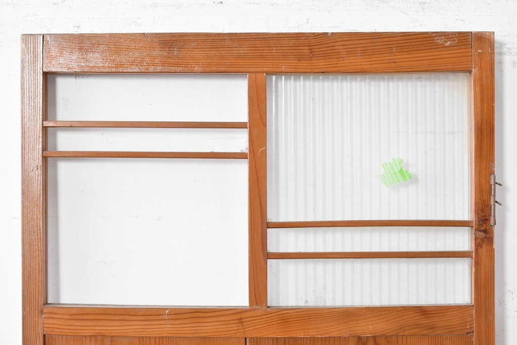 ヴィンテージ建具　昭和中期　すらりとした幅狭デザインの彩光窓付きドア1枚　(R-086777)