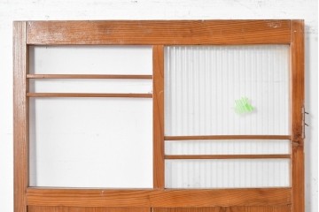 ヴィンテージ建具　昭和中期　すらりとした幅狭デザインの彩光窓付きドア1枚　(R-086777)