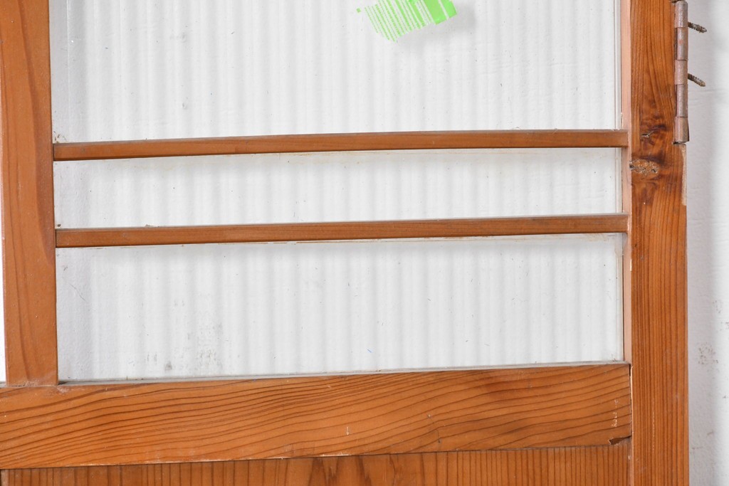 ヴィンテージ建具　昭和中期　すらりとした幅狭デザインの彩光窓付きドア1枚　(R-086777)