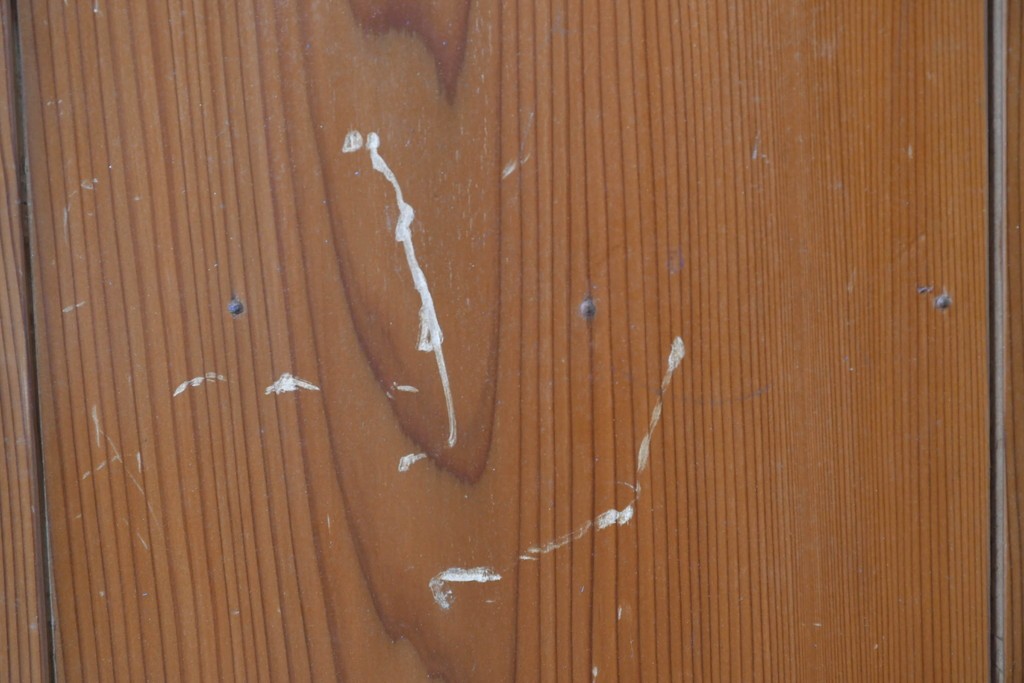 ヴィンテージ建具　昭和中期　すらりとした幅狭デザインの彩光窓付きドア1枚　(R-086777)