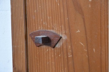 ヴィンテージ建具　昭和中期　すらりとした幅狭デザインの彩光窓付きドア1枚　(R-086777)