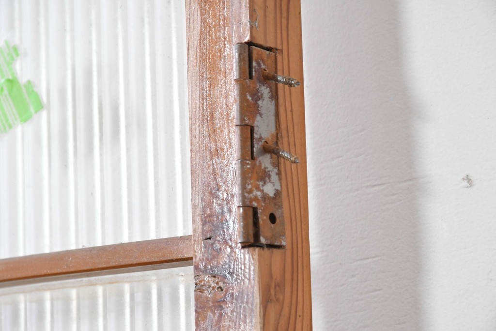 ヴィンテージ建具　昭和中期　すらりとした幅狭デザインの彩光窓付きドア1枚　(R-086777)