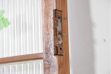 ヴィンテージ建具　昭和中期　すらりとした幅狭デザインの彩光窓付きドア1枚　(R-086777)