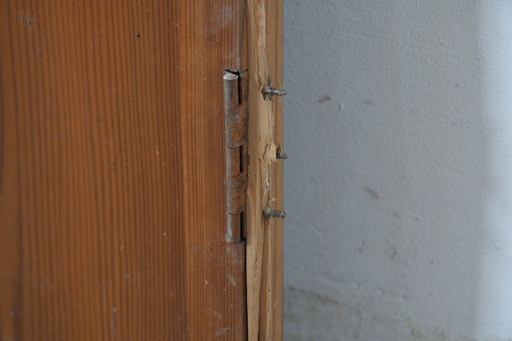 ヴィンテージ建具　昭和中期　すらりとした幅狭デザインの彩光窓付きドア1枚　(R-086777)