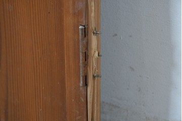 ヴィンテージ建具　昭和中期　すらりとした幅狭デザインの彩光窓付きドア1枚　(R-086777)