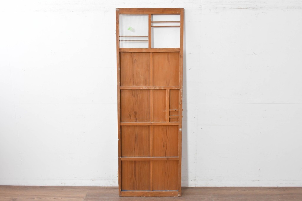 ヴィンテージ建具　昭和中期　すらりとした幅狭デザインの彩光窓付きドア1枚　(R-086777)