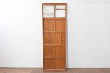 ヴィンテージ建具　昭和中期　すらりとした幅狭デザインの彩光窓付きドア1枚　(R-086777)