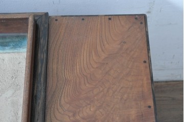 和製アンティーク　大正～昭和初期　総欅(ケヤキ)材　縁(黒柿材)　重厚な木味が魅力の長火鉢　(R-086778)