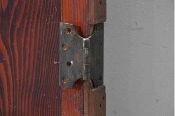 アンティーク建具　大正から昭和初期　レトロなガラス窓と味わい深い木目が目を引く細身のドア1枚　(R-086779)