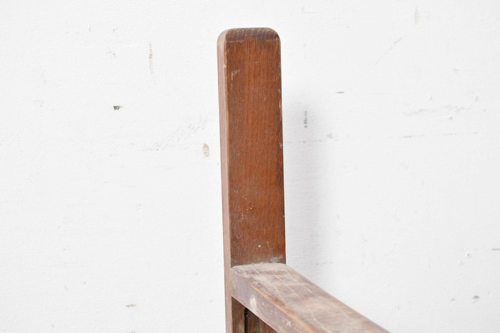 和製アンティーク　希少!!　欅(ケヤキ)材　山葉風　杢目の美しい欅材が使用された折り畳みチェア　(R-086780)