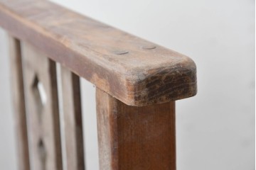 和製アンティーク　希少!!　欅(ケヤキ)材　山葉風　杢目の美しい欅材が使用された折り畳みチェア　(R-086780)