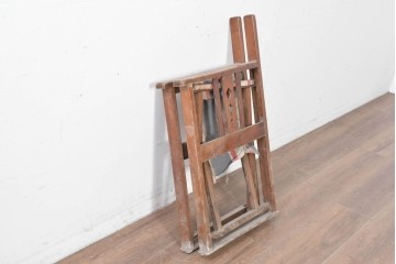 和製アンティーク　希少!!　欅(ケヤキ)材　山葉風　杢目の美しい欅材が使用された折り畳みチェア　(R-086780)