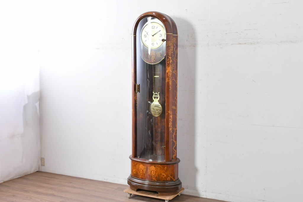 中古　イタリア製　Diamantini&Domeniconi(ディアマンティーニ・ドメニコーニ)　花意匠の象嵌が印象的なホールクロック　定価約150万円　(R-086782)