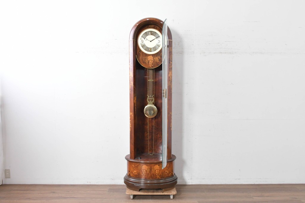 中古　イタリア製　Diamantini&Domeniconi(ディアマンティーニ・ドメニコーニ)　花意匠の象嵌が印象的なホールクロック　定価約150万円　(R-086782)