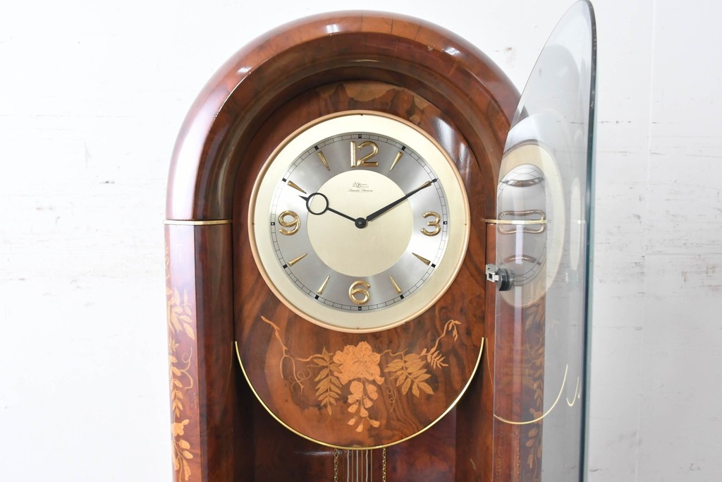 中古　イタリア製　Diamantini&Domeniconi(ディアマンティーニ・ドメニコーニ)　花意匠の象嵌が印象的なホールクロック　定価約150万円　(R-086782)