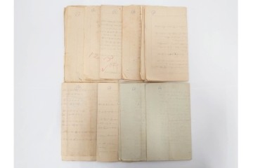 倉田百三　「絶対の恋愛」の元になった自筆書簡(恋文)　ハガキ1枚・手紙53通・封筒・写真の資料まとめてセット　(R-086790)