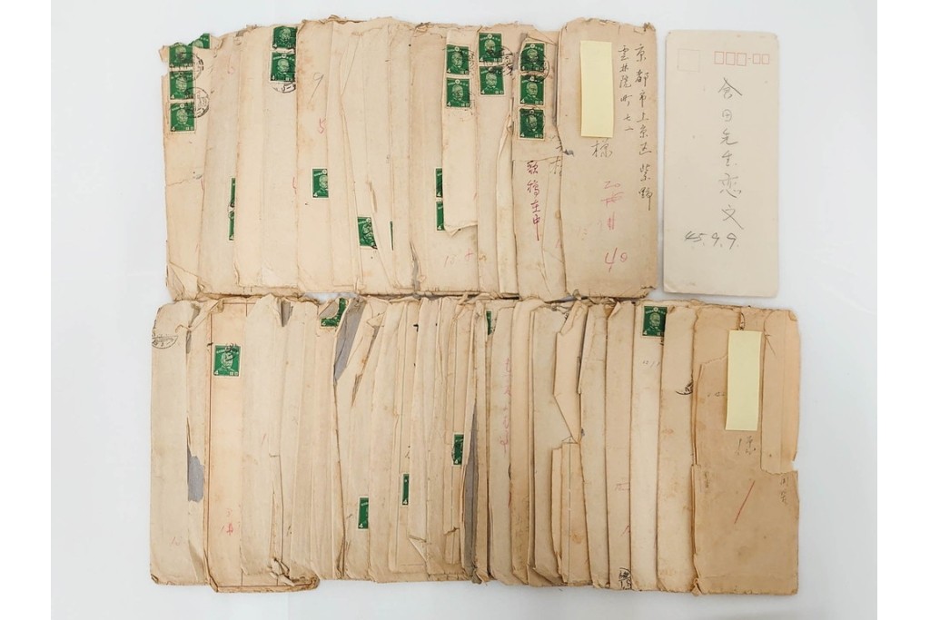 倉田百三　「絶対の恋愛」の元になった自筆書簡(恋文)　ハガキ1枚・手紙53通・封筒・写真の資料まとめてセット　(R-086790)