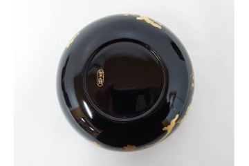 製　和田瑾斎作 鶯宿梅文の蒔絵が美しい菓子器・平安象彦作 雅な小吸物膳5点のセット　共箱付き　(R-086793)