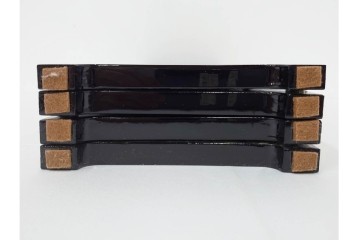 韓国　朴鎬仁作　螺鈿細工の鶴図と漢詩のデザインが見事な屏風　外箱付き　(R-086794)