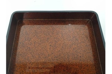 内梨地　蒔絵で描かれた竹林七賢人図が上品な硯箱　雨端硯付き　(R-086795)