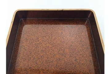 内梨地　蒔絵で描かれた竹林七賢人図が上品な硯箱　雨端硯付き　(R-086795)